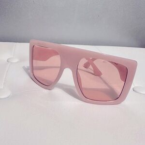 Fashion Sunglasses Baby Pink Oversized Shield Style